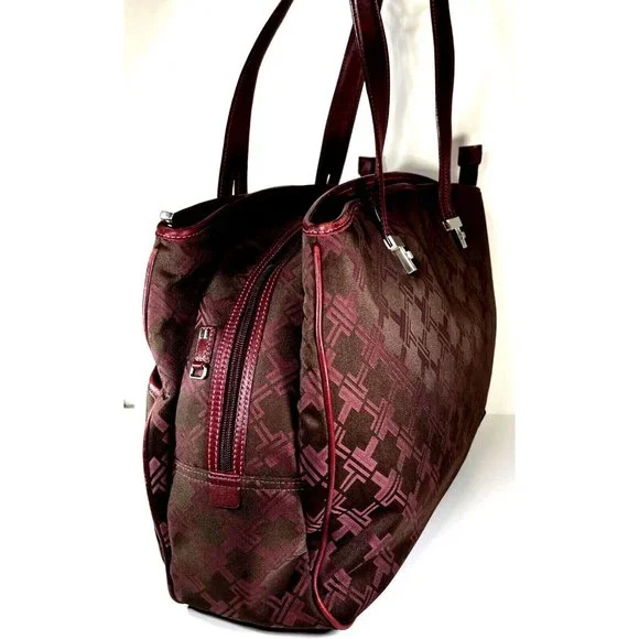 Tumi Womens Signature Maroon Burgundy Multi Compartment Laptop Briefcase Bag
